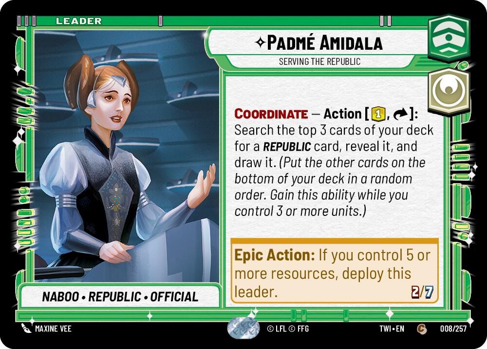 Padme Amidala - Serving the Republic (008/257) (008/257) [Twilight of the Republic] | Cards and Coasters CA