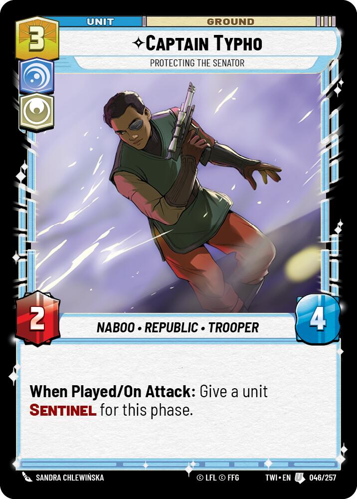 Captain Typho - Protecting the Senator (046/257) (046/257) [Twilight of the Republic] | Cards and Coasters CA