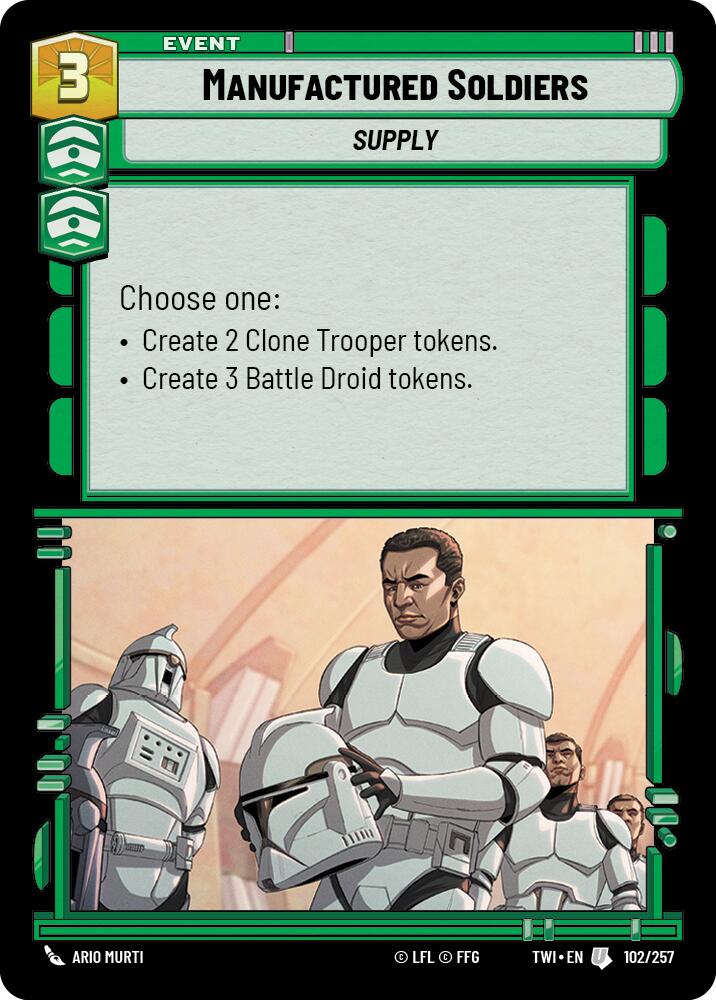 Manufactured Soldiers (102/257) (102/257) [Twilight of the Republic] | Cards and Coasters CA