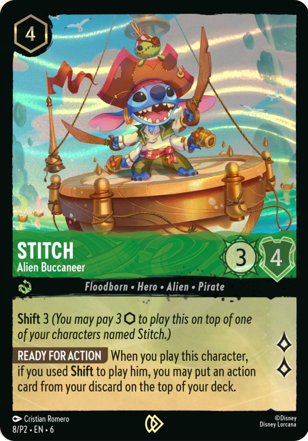 Stitch - Alien Buccaneer (Stitch Collector's Gift Set Promo) (8) [Promo Cards] | Cards and Coasters CA