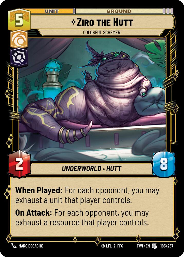 Ziro the Hutt - Colorful Schemer (185/257) [Twilight of the Republic] | Cards and Coasters CA