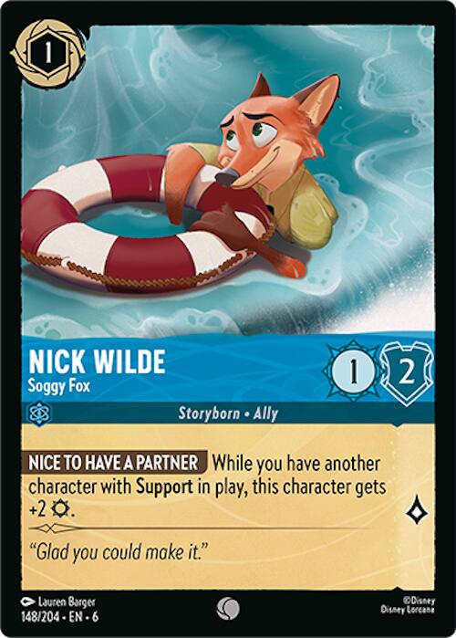 Nick Wilde - Soggy Fox (148/204) [Azurite Sea] | Cards and Coasters CA