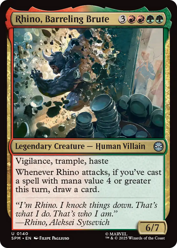 Rhino, Barreling Brute [Marvel's Spider-Man] | Cards and Coasters CA