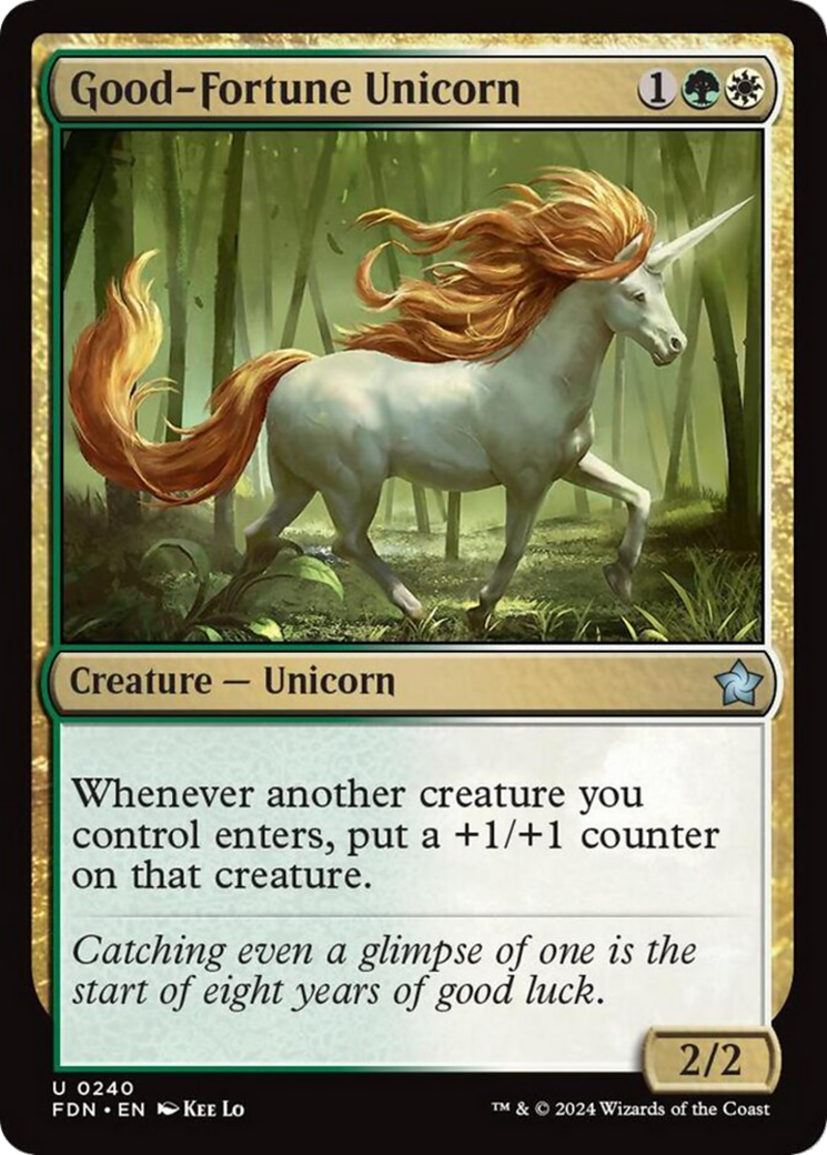 Good-Fortune Unicorn [Foundations] | Cards and Coasters CA