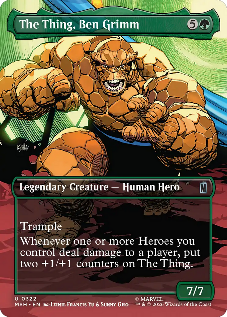 The Thing, Ben Grimm (Borderless) [Marvel Super Heroes] | Cards and Coasters CA