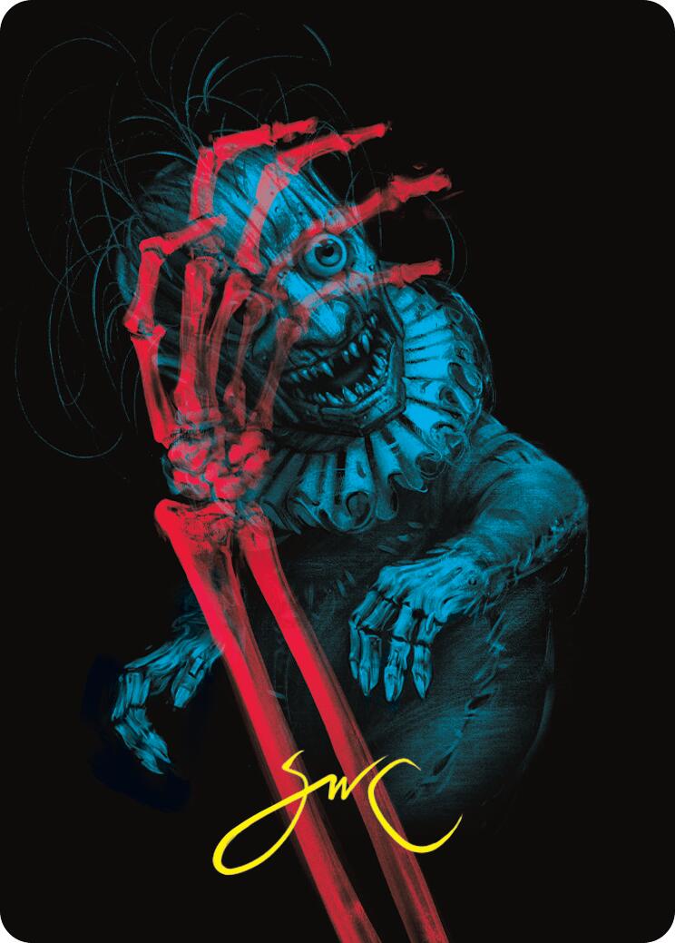Marvin, Murderous Mimic Art Card (Gold-Stamped Signature) [Duskmourn: House of Horror Art Series] | Cards and Coasters CA