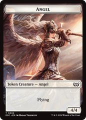 Angel // Glimmer Double-Sided Token [Duskmourn: House of Horror Commander Tokens] | Cards and Coasters CA