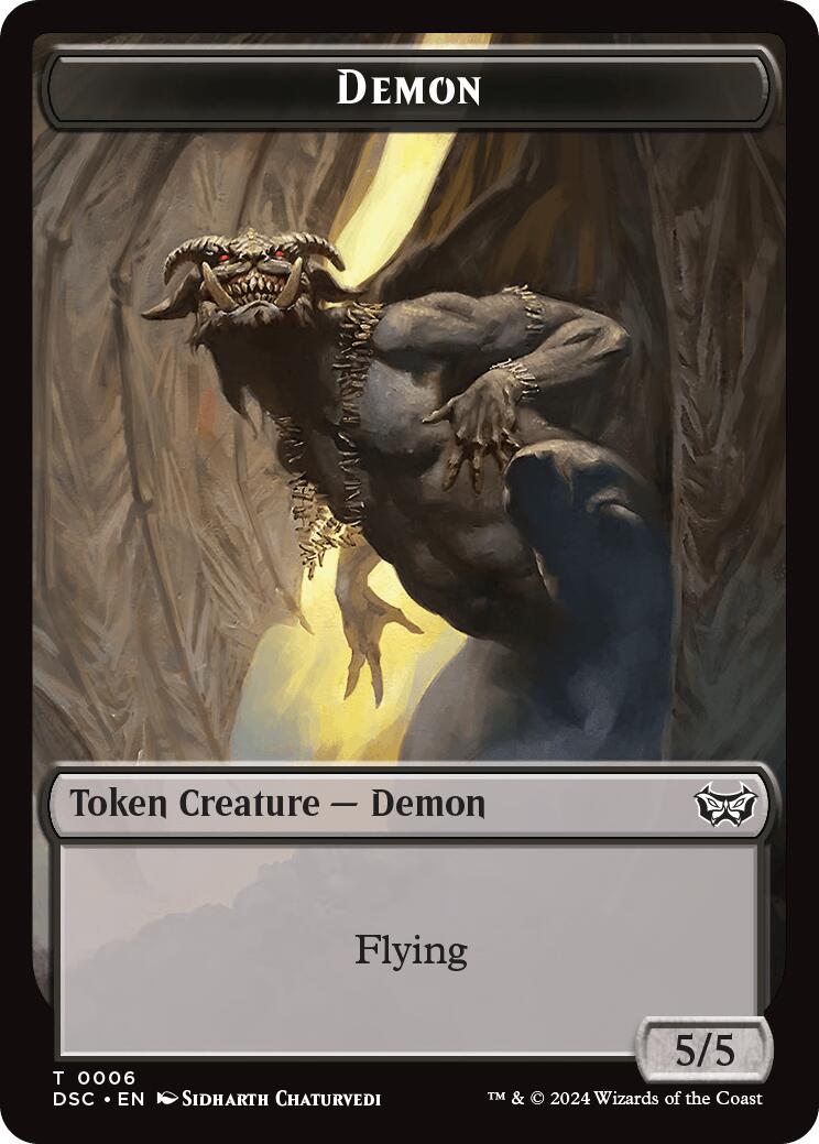 Demon // Bird Double-Sided Token [Duskmourn: House of Horror Commander Tokens] | Cards and Coasters CA