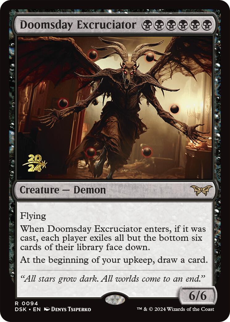 Doomsday Excruciator [Duskmourn: House of Horror Prerelease Promos] | Cards and Coasters CA