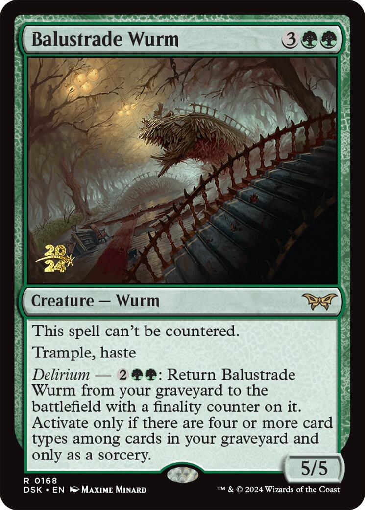 Balustrade Wurm [Duskmourn: House of Horror Prerelease Promos] | Cards and Coasters CA