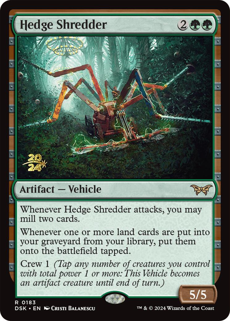 Hedge Shredder [Duskmourn: House of Horror Prerelease Promos] | Cards and Coasters CA