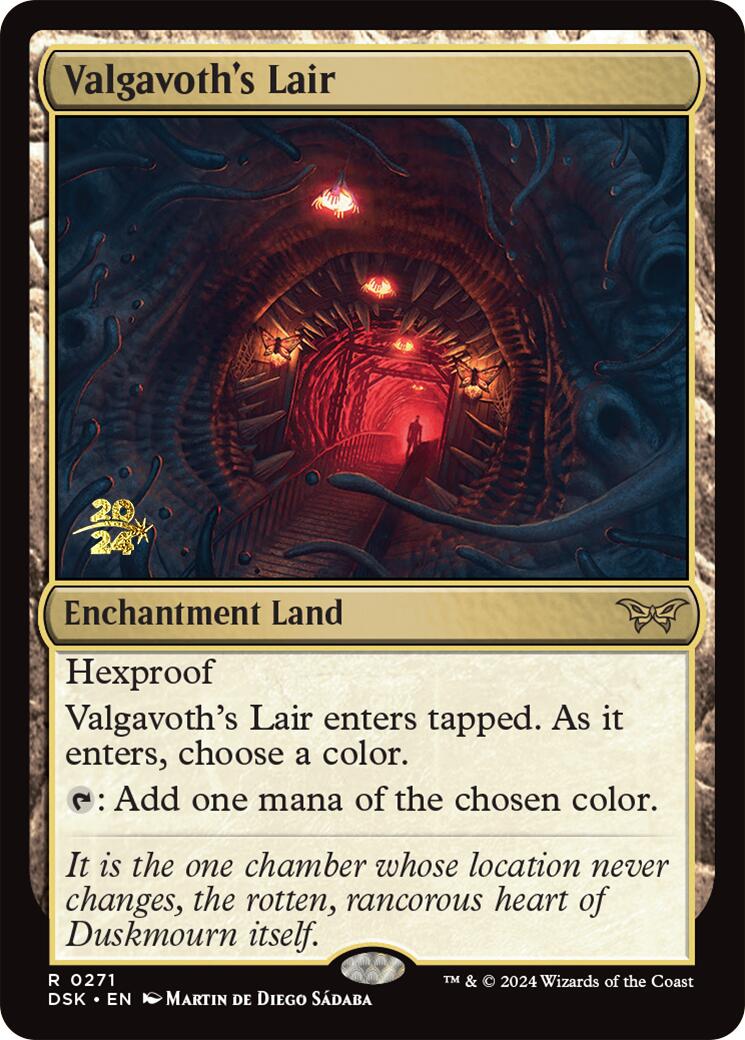 Valgavoth's Lair [Duskmourn: House of Horror Prerelease Promos] | Cards and Coasters CA