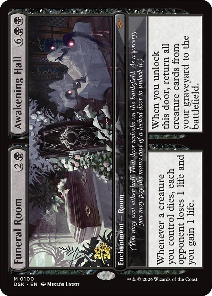 Funeral Room // Awakening Hall [Duskmourn: House of Horror Prerelease Promos] | Cards and Coasters CA