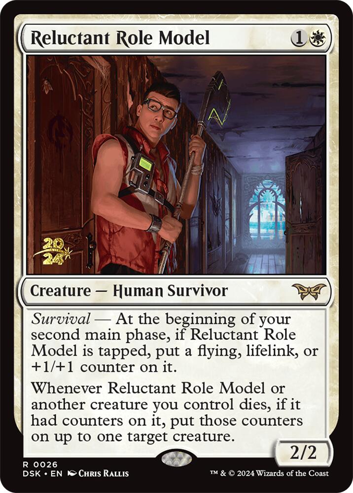 Reluctant Role Model (0026) [Duskmourn: House of Horror Prerelease Promos] | Cards and Coasters CA