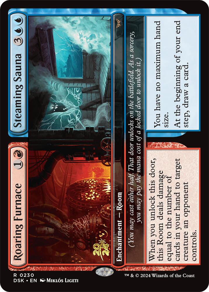 Roaring Furnace // Steaming Sauna [Duskmourn: House of Horror Prerelease Promos] | Cards and Coasters CA