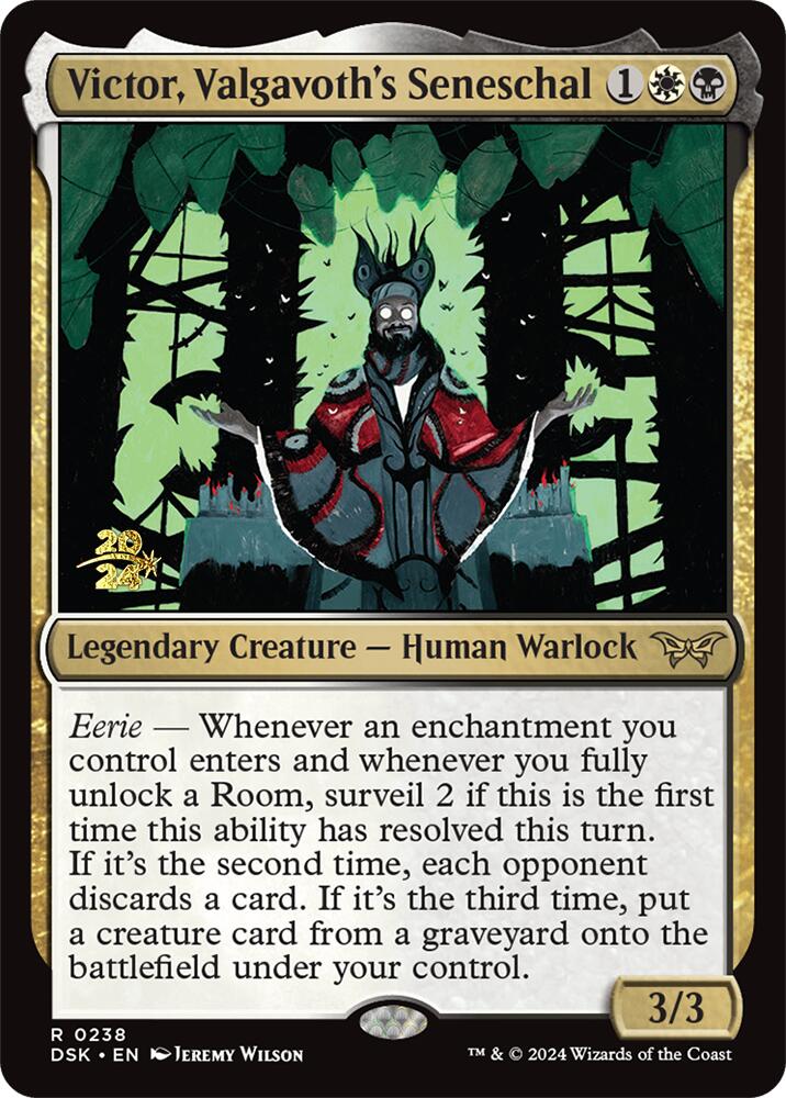 Victor, Valgavoth's Seneschal [Duskmourn: House of Horror Prerelease Promos] | Cards and Coasters CA