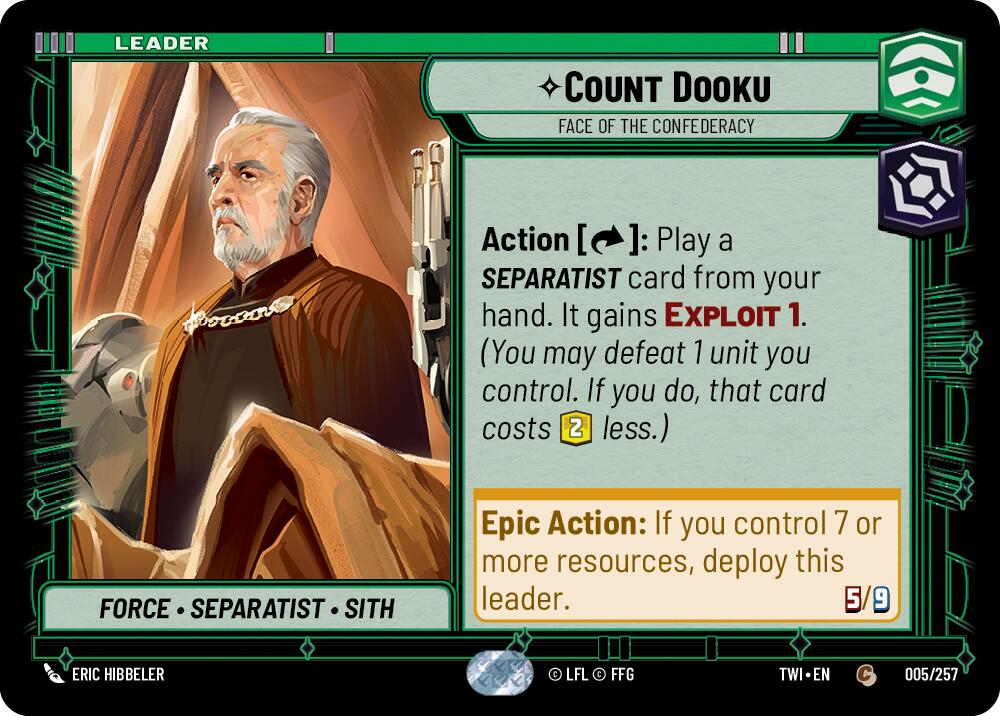 Count Dooku - Face of the Confederacy (005/257) (005/257) [Twilight of the Republic] | Cards and Coasters CA