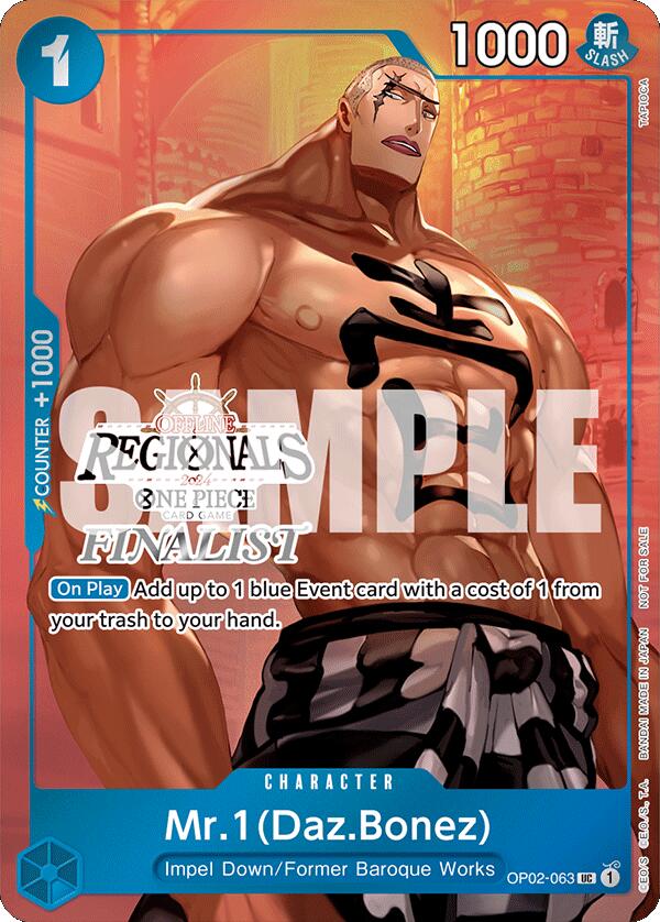 Mr.1 (Daz.Bonez) (Offline Regional 2024 Vol. 3) [Finalist] [One Piece Promotion Cards] | Cards and Coasters CA