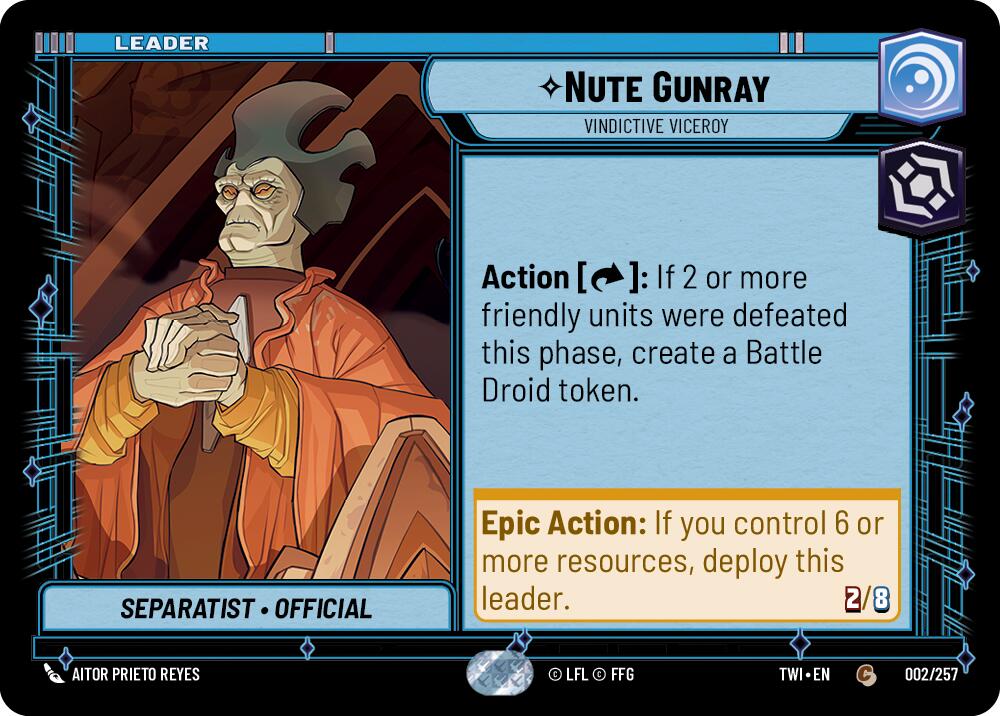 Nute Gunray - Vindictive Viceroy (002/257) (002/257) [Twilight of the Republic] | Cards and Coasters CA