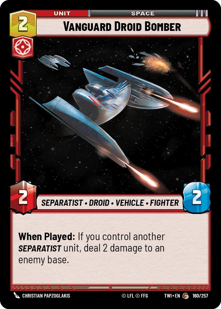 Vanguard Droid Bomber (160/257) (160/257) [Twilight of the Republic] | Cards and Coasters CA