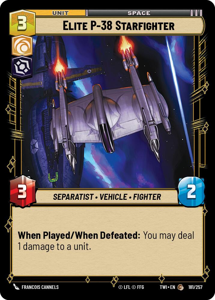 Elite P-38 Starfighter (181/257) (181/257) [Twilight of the Republic] | Cards and Coasters CA