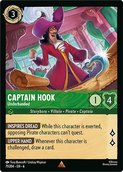 Captain Hook - Underhanded (71/204) [Azurite Sea] | Cards and Coasters CA