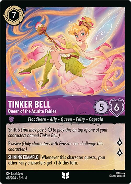 Tinker Bell - Queen of the Azurite Fairies (48/204) [Azurite Sea] | Cards and Coasters CA