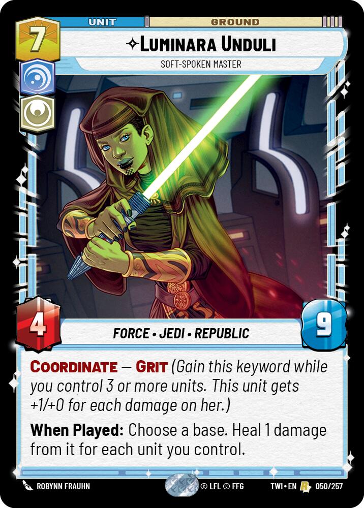 Luminara Unduli - Soft-Spoken Master (050/257) (050/257) [Twilight of the Republic] | Cards and Coasters CA