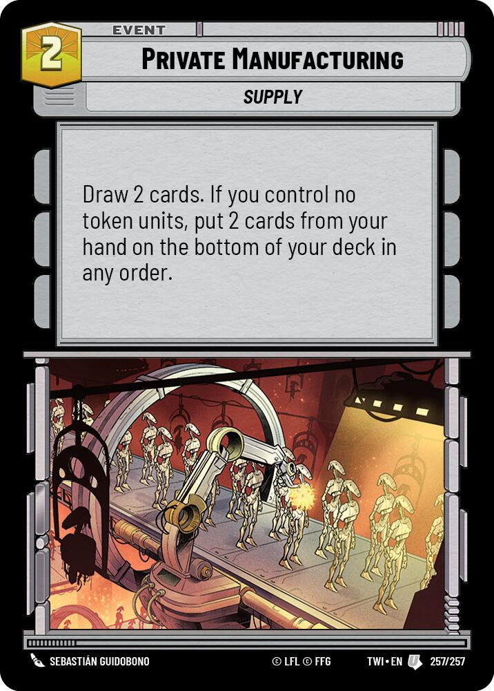Private Manufacturing (257/257) (257/257) [Twilight of the Republic] | Cards and Coasters CA