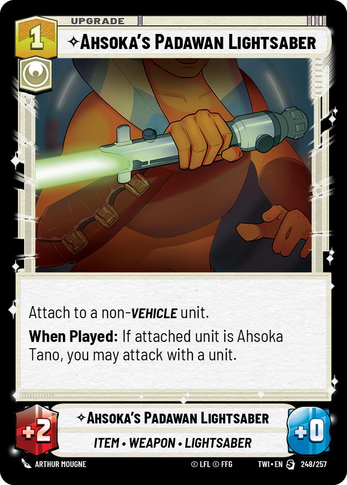 Ahsoka's Padawan Lightsaber (248/257) [Twilight of the Republic] | Cards and Coasters CA