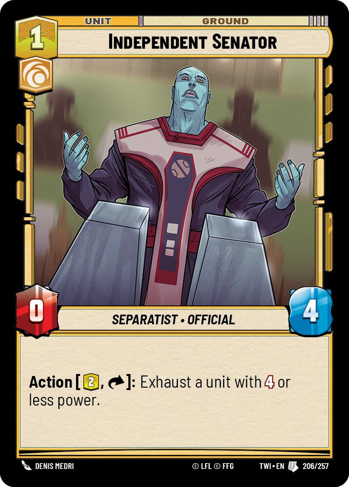 Independent Senator (206/257) (206/257) [Twilight of the Republic] | Cards and Coasters CA
