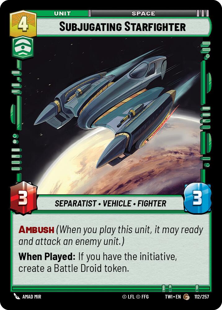 Subjugating Starfighter (112/257) (112/257) [Twilight of the Republic] | Cards and Coasters CA