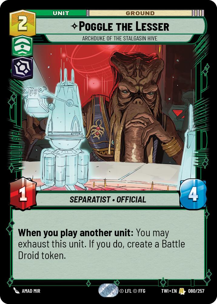 Poggle the Lesser - Archduke of the Stalgasin Hive (080/257) (080/257) [Twilight of the Republic] | Cards and Coasters CA