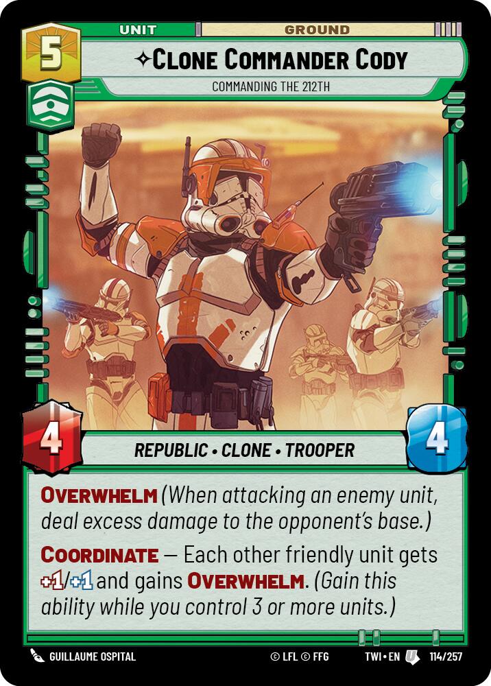 Clone Commander Cody - Commanding the 212th (114/257) (114/257) [Twilight of the Republic] | Cards and Coasters CA