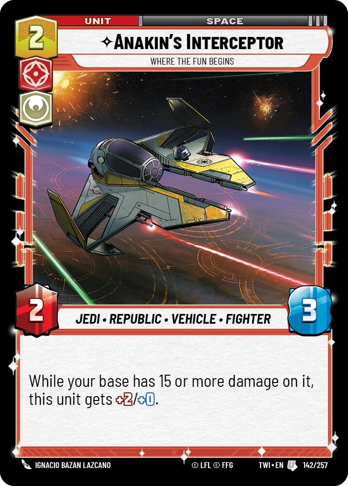 Anakin's Interceptor - Where the Fun Begins (142/257) [Twilight of the Republic] | Cards and Coasters CA