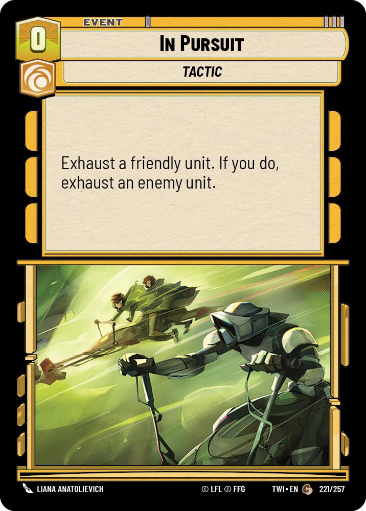 In Pursuit (221/257) (221/257) [Twilight of the Republic] | Cards and Coasters CA