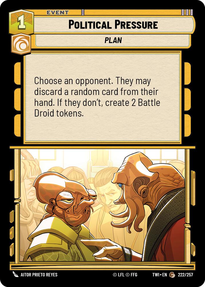 Political Pressure (222/257) (222/257) [Twilight of the Republic] | Cards and Coasters CA