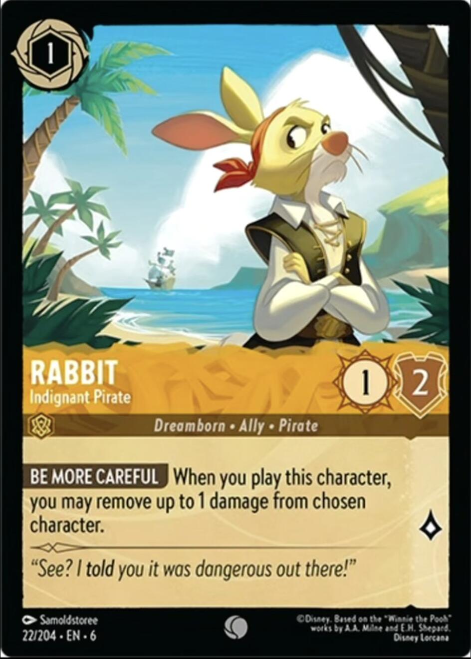 Rabbit - Indignant Pirate (22/204) [Azurite Sea] | Cards and Coasters CA