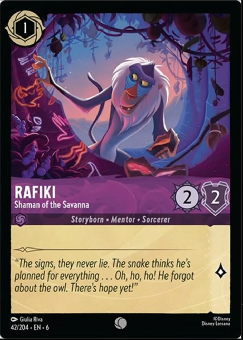 Rafiki - Shaman of the Savanna (42/204) [Azurite Sea] | Cards and Coasters CA