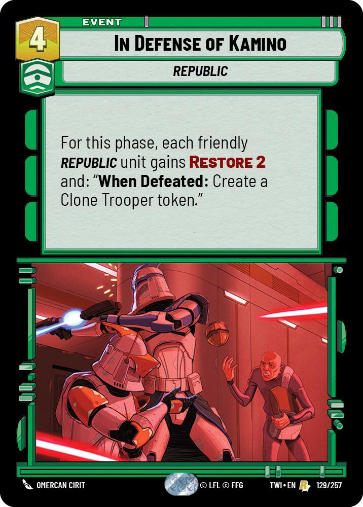 In Defense of Kamino (129/257) (129/257) [Twilight of the Republic] | Cards and Coasters CA