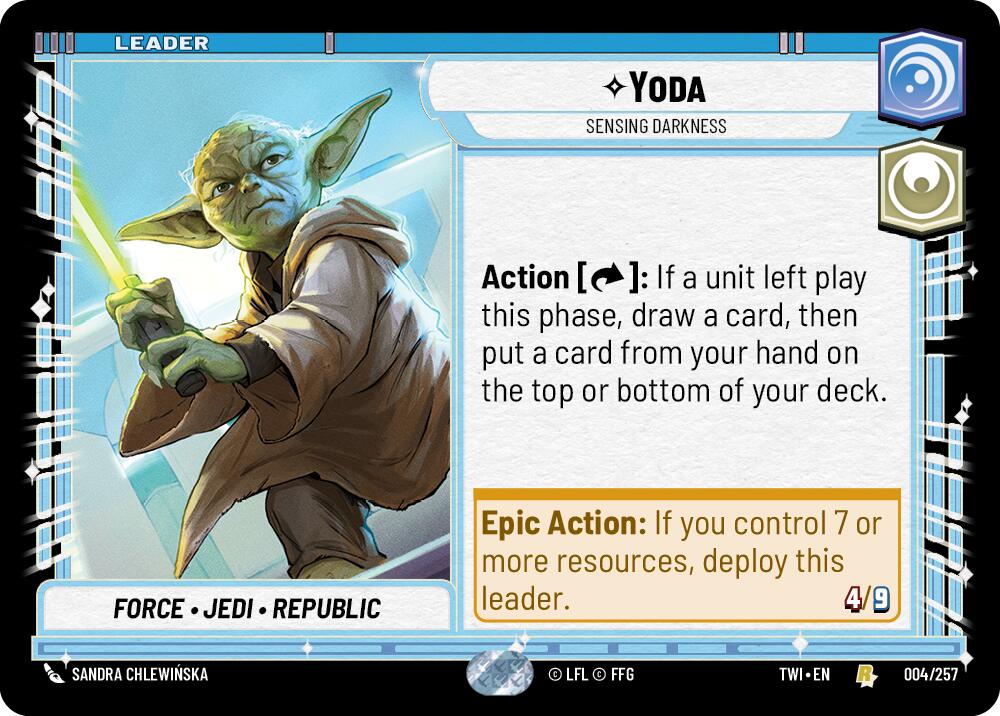 Yoda - Sensing Darkness (004/257) [Twilight of the Republic] | Cards and Coasters CA