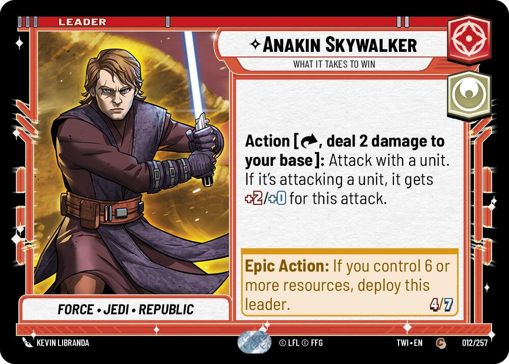 Anakin Skywalker - What it Takes to Win (012/257) [Twilight of the Republic] | Cards and Coasters CA