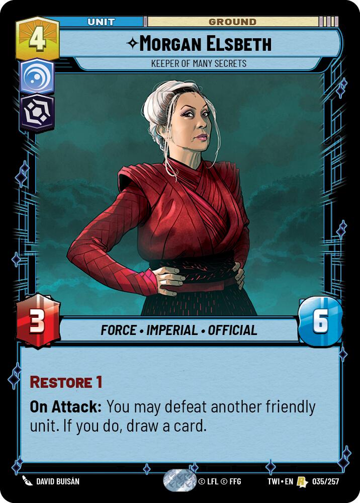 Morgan Elsbeth - Keeper of Many Secrets (035/257) (035/257) [Twilight of the Republic] | Cards and Coasters CA