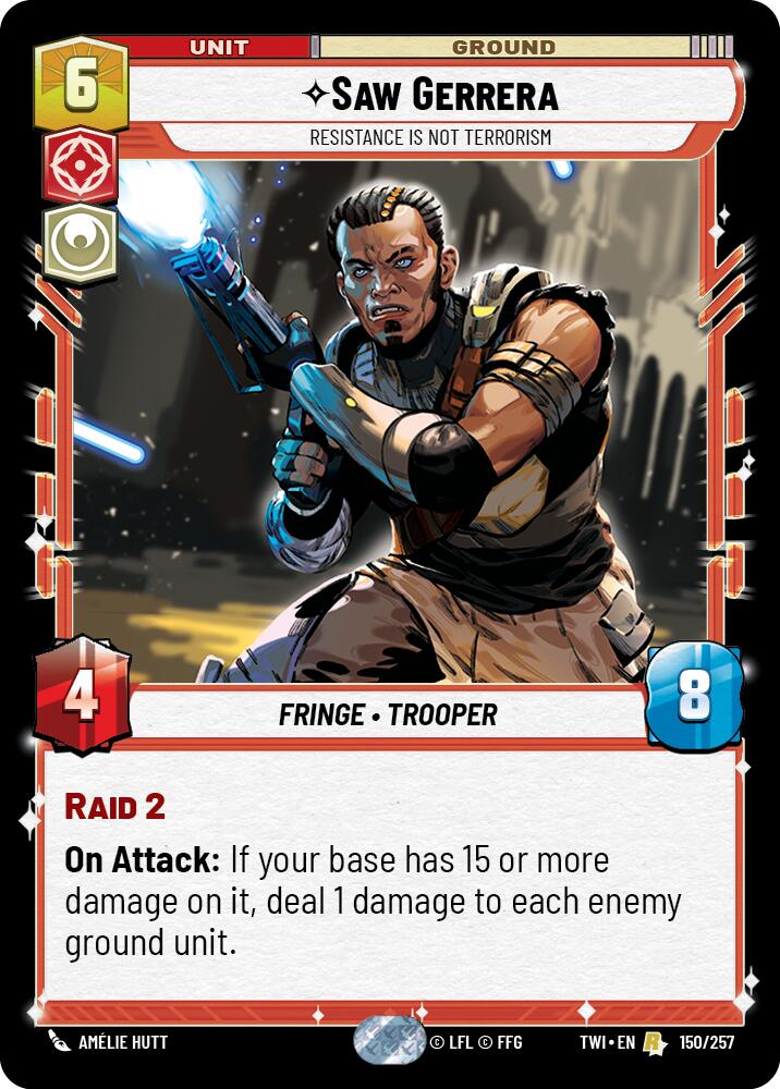 Saw Gerrera - Resistance is Not Terrorism (150/257) (150/257) [Twilight of the Republic] | Cards and Coasters CA