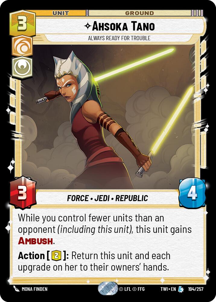 Ahsoka Tano - Always Ready For Trouble (194/257) [Twilight of the Republic] | Cards and Coasters CA