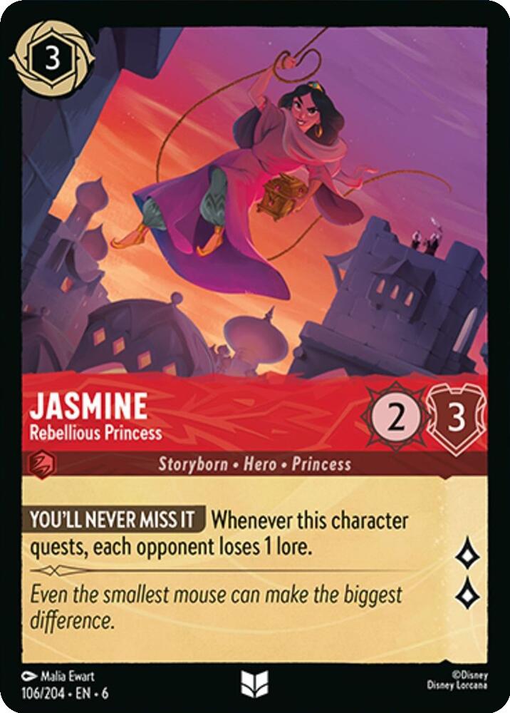 Jasmine - Rebellious Princess (106/204) [Azurite Sea] | Cards and Coasters CA