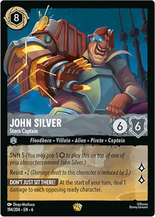 John Silver - Stern Captain (194/204) [Azurite Sea] | Cards and Coasters CA