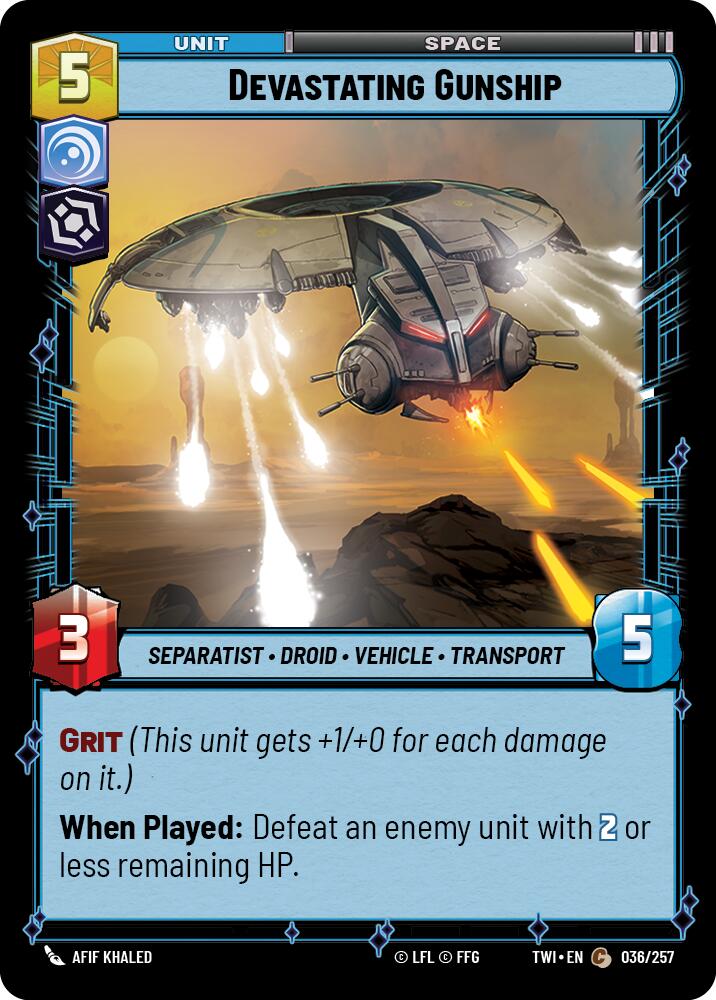 Devastating Gunship (036/257) (036/257) [Twilight of the Republic] | Cards and Coasters CA