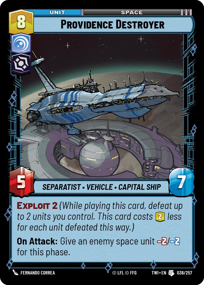 Providence Destroyer (038/257) (038/257) [Twilight of the Republic] | Cards and Coasters CA