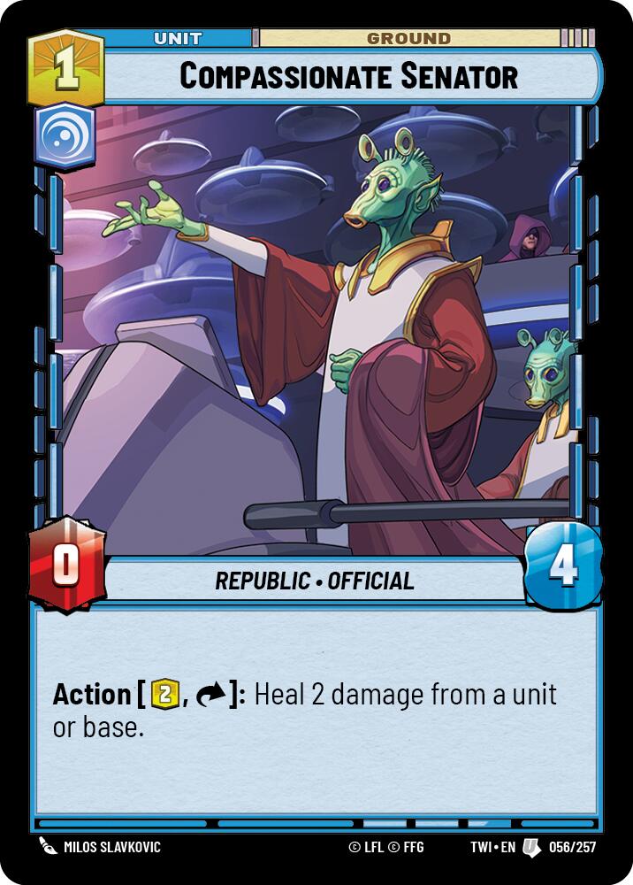 Compassionate Senator (056/257) (056/257) [Twilight of the Republic] | Cards and Coasters CA